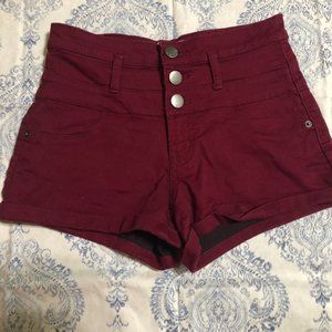 Maroon Jean Shorts